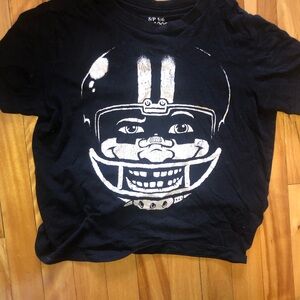 1989 Place Black Graphic Tee with Helmet Design